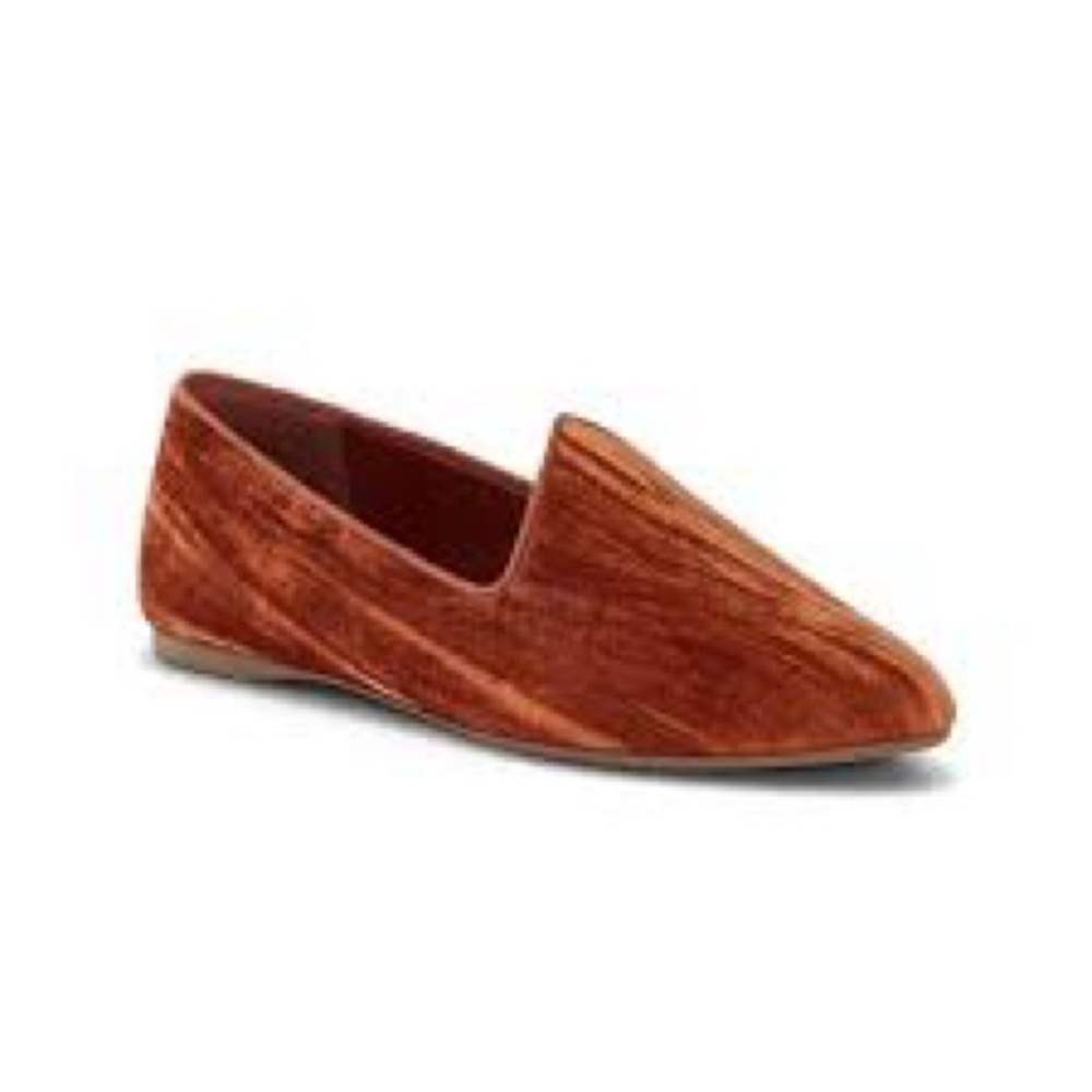 Birdies The Heron Carnelian Crushed Velvet Slip On Flat Loafers Size 7.5